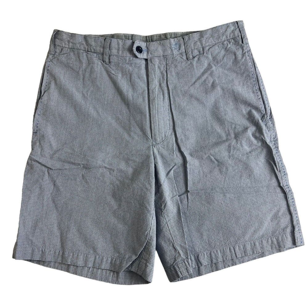 Nat Nast Mens‎ Blue Houndstooth Cotton 8.5" Shorts 32